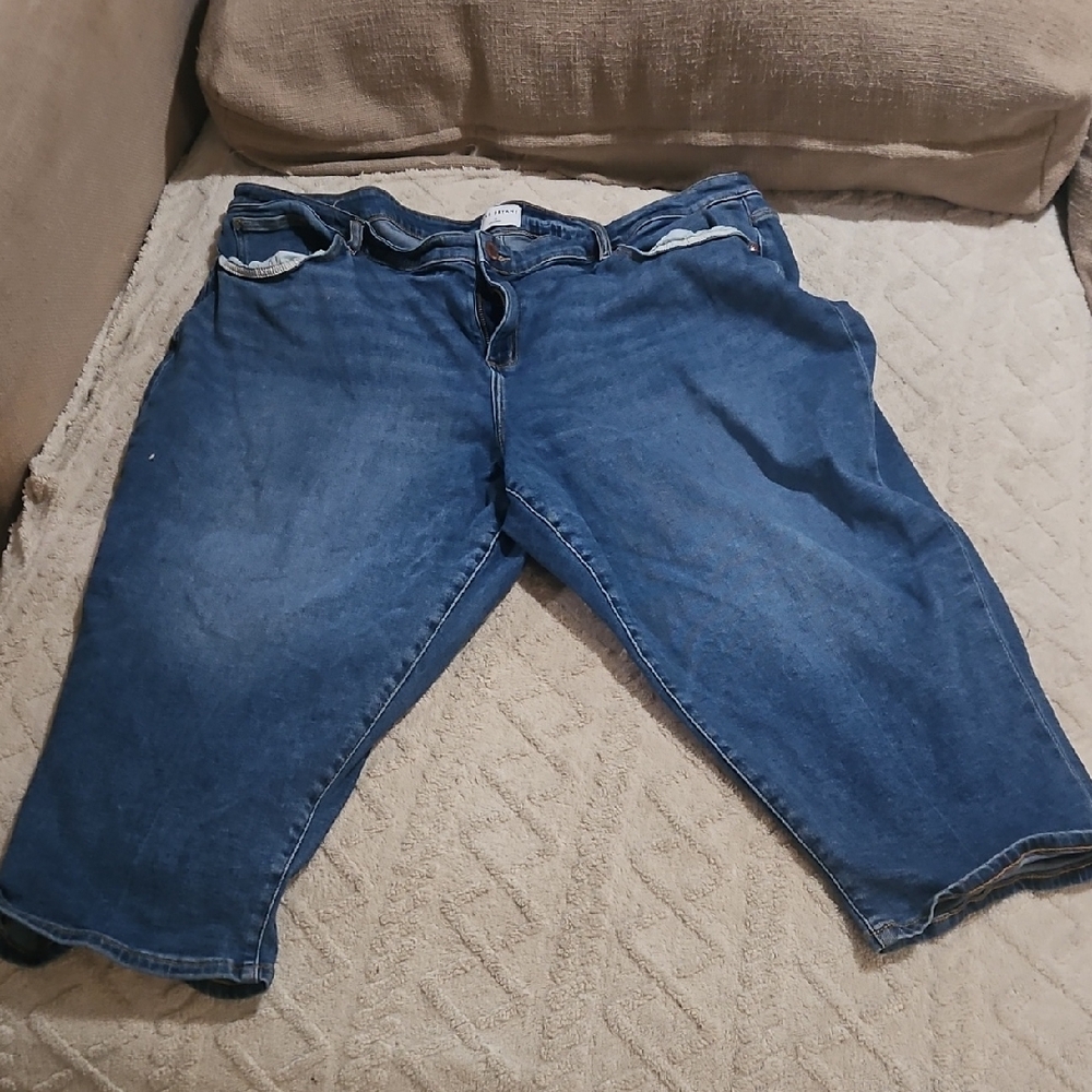 Lane Bryant‎ Mid Rise Boyfriend Capris Denim Jeans Size 28